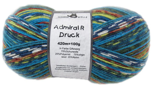 Admiral R Druck sock yarn by Schoppel Wolle