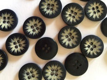 corozo buttons - lasered flower design
