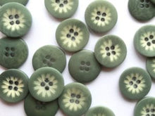 corozo buttons - lasered flower design