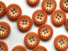 corozo buttons - lasered flower design