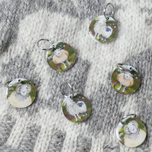 Stitch markers by Emma Ball.