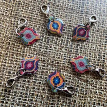 Stitch markers by Emma Ball.