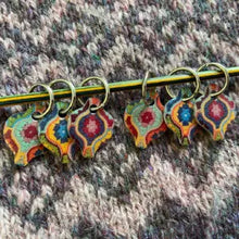 Stitch markers by Emma Ball.