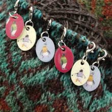 Stitch markers by Emma Ball.