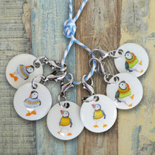 Stitch markers by Emma Ball.