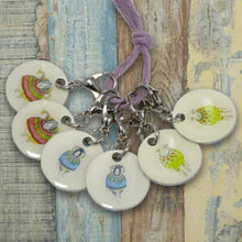 Stitch markers by Emma Ball.
