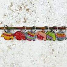 Stitch markers by Emma Ball.