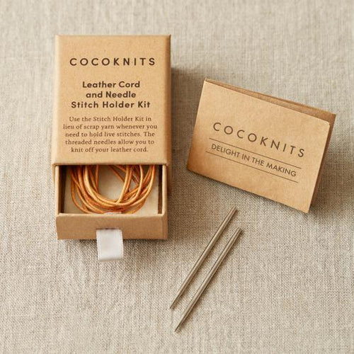 Leather cord and needle stitch holder set by Cocoknits