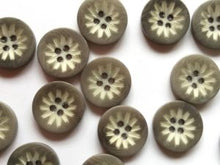 corozo buttons - lasered flower design
