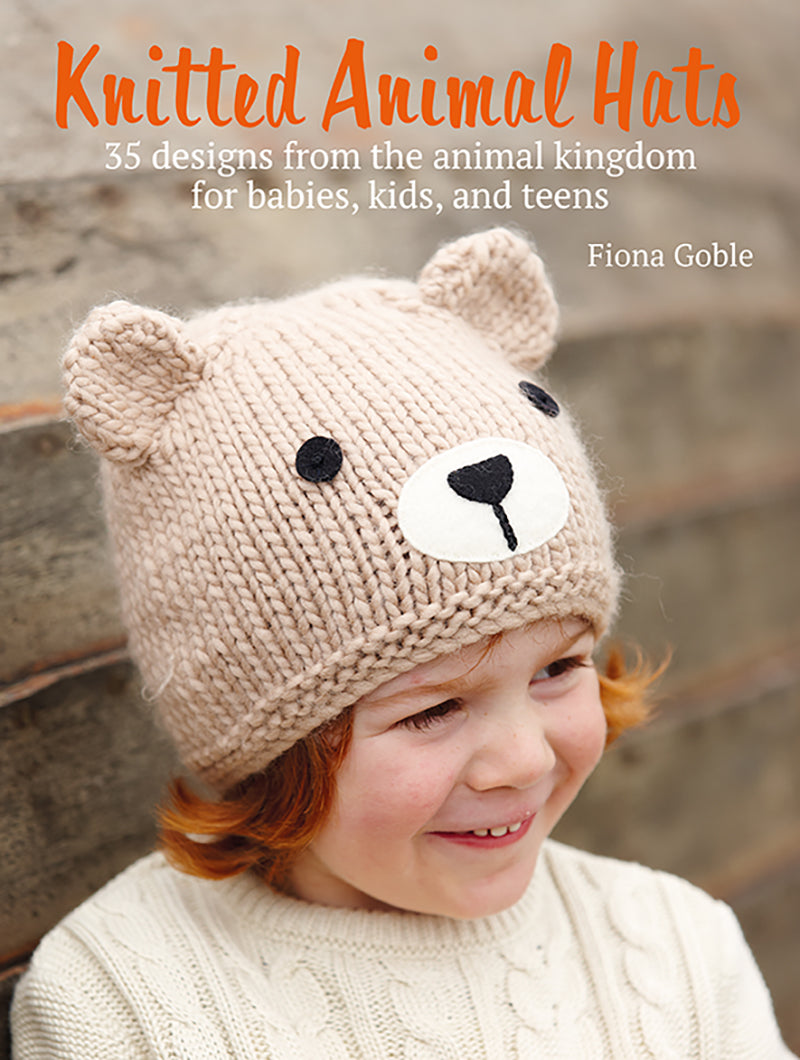 Knitted animal hats by Fiona Goble