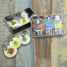 Stitch Markers in a tin by Emma Ball