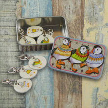 Stitch Markers in a tin by Emma Ball